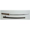 Image 1 : Japanese WW II Officer’s sword and metal  scabbard, blade is machine made in good  condition with si