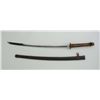 Image 2 : Japanese WW II Officer’s sword and metal  scabbard, blade is machine made in good  condition with si