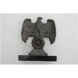 German nazi desk weight or trophy of eagle on  marble base approx. 8” in height with “925”  marking 