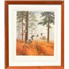 Image 1 : Framed and matted limited edition David Maass  print (342/580), entitled “Misty Morning –  Quail”, h