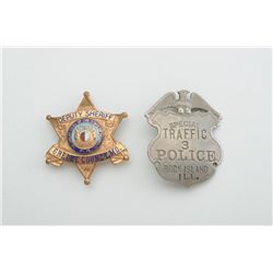 Lot of 2 authentic badges; one a Special  Traffic Police badge from Rock Island, Ill.  #3; the other