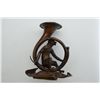 Image 1 : Antique Vienna bronze monkey candlestick  holder approx. 5-1/2” in height with  beautiful patina. Es