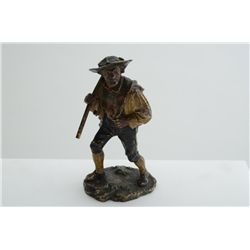 Antique Vienna bronze man approx. 6” in  height with majority of original paint and  beautiful patin