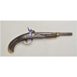 Late 18th Century European flintlock pistol  converted to percussion possibly German,  stock reduced