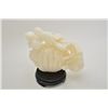 Image 1 : White jade carving of pumpkins with leaves on  stand, approx. 10” x 8”, finely accomplished  and in 