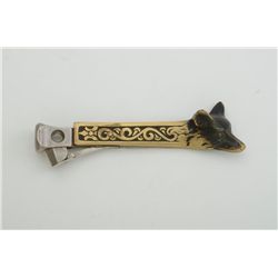 Fancy bronze cigar cutter, approx. 7” overall  with fox head and beautiful patina.  Est.:   $200-$30