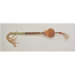 American Indian beaded rattle made from gourd  with beaded decoration, circa 1920’s-50’s;  from peyo