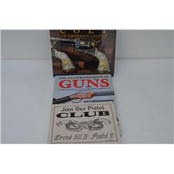 Small lot of gun books and American Rifleman  magazines including Wilson’s “Colt: An  American Legen