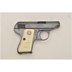 Italian AG semi-auto pistol, 6.35mm cal.,  2-1/4” barrel, blue finish, faux ivory  medallion grips,