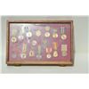 Image 1 : Wooden display case of various U.S. and  European war medals.   Est.:  $100-$200.