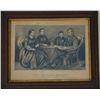 Image 1 : 1867 “The Lincoln Family” by Currier and Ives  in its period gilt edge wood frame; some  staining bu