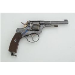Brevet Nagant DA revolver, 7.62mm cal.,  4-1/2” barrel, blue finish, checkered wood  grips, #2707 in