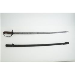 Japanese Cavalry sword with wood grip and  metal scabbard, WW II era in overall good  condition.  Es