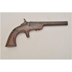 Allen single shot pistol, .30RF cal., 5”  octagon barrel, wood grips, #636 in overall  fair to good 