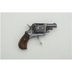 Belgian folding trigger antique  revolver7.65mm cal., blue finish, checkered  wood grips, #NVSN with