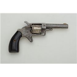 Engraved Hood spur trigger revolver, .22  cal., wood grips, #13483 in overall good  condition with n