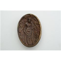 Old cast bronze “Naughty Fairy” oval dish  approx. 5” x 3-1/2” in good condition. Est.:   $100-$150.