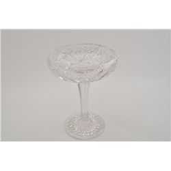 Cut glass compote approx. 9-1/2” in height  with 6-1/2” diameter bowl, overall very good  condition.