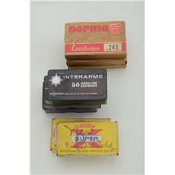 Lot of misc. rifle ammunition including .30  carbine, 7.62 x 25, .243 Win., .30-30, .444  Marlin and