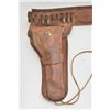 Image 2 : Great old tooled leather holster and  cartridge belt, unmarked, for a SAA 5-1/2”  barrel, in well-wo