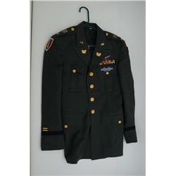 U.S. Army Uniform dress jacket, Helicopter  Warrant Officer with wings, ribbons, patches  and pins. 