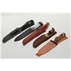 Image 1 : Lot of 5 modern knives with sheaths including  a fine Buck knife,  a skinning knife and 3  assorted 