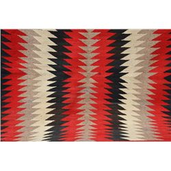 Nicely woven colorful Indian style rug  approx. 43” x 41” in red, black, grey and  white, overall go