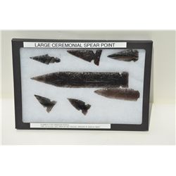 Lot of 3 riker cases of American Indian  arrowheads.  Est.:  $100-$150.