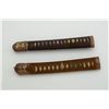 Image 3 : Lot of Japanese sword parts including 4  tsubas, 2 scabbards and 2 handles, both with  wrappings and