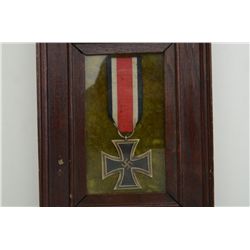 Framed German Iron Cross and ribbon (dated  1939).  Est.:  $75-$125.