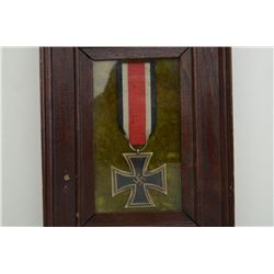 Framed German Iron Cross and ribbon (dated  1939).  Est.:  $75-$125.