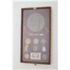 Image 1 : Framed grouping of British medals and ribbons  for British soldier Edwin James Luyt and  large bronz