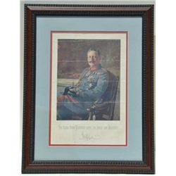 Lot of 2 framed and matted images of German  Kaiser Wilhelm.  Est.:  $75-$125.