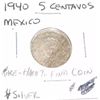 Image 1 : 1940 SILVER 5 CENTAVOS MEXICO COIN *VERY RARE-HARD TO FIND COIN*!! COIN CAME OUT OF SAFE BOX!!