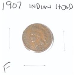 1907 INDIAN HEAD PENNY *NICE EARLY FINE GRADE PENNY*!! COIN CAME OUT OF SAFE BOX!!