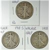 Image 1 : (3) 1918-S WALKING LIBERTY HALF DOLLARS "GRADING SET" (GOOD,VG,FINE)