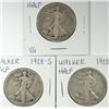 Image 1 : (3)- 1928-S WALKING LIBERTY HALF DOLLARS "GRADING SET" (GOOD,VG,FINE)