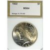 Image 1 : 1922 PEACE DOLLAR PCI MS64