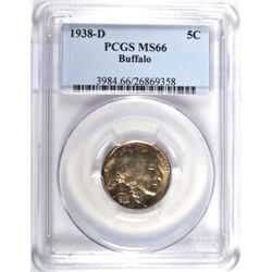 1938-D BUFFALO NICKEL PCGS MS66