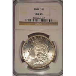 1884 MORGAN DOLLAR NGC MS64