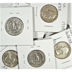 11 CIRC WASHINGTON QUARTERS (36-S,37-S,38,39,39-S,40,41-D,41-S,42-S,43-D,45-D)