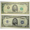Image 1 : 1934 $5 SILVER CERTIFICATE CU & 1985 $5 FDR MINT ERROR WET TRANSFER