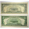 Image 2 : 1934 $5 SILVER CERTIFICATE CU & 1985 $5 FDR MINT ERROR WET TRANSFER