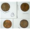 4 LINCOLN CENTS (10-S,11-D,12-S,60 SD)