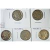 5- 1913 T1 BUFFALO NICKELS "GRADING SET" (GOOD,VG,FINE,VF,XF)