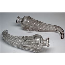 Pair of Antique Glass Auto Vases
