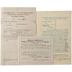 AZ,-Graham County,Rustler Warrant & Indictment Papers *Territorial*