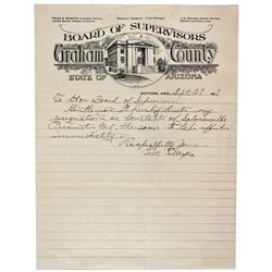 AZ,Solomonville-Graham County,Constable Resignation Letter *Territorial*