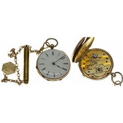 ,Switzerland-,3 Size Ladies 8 Jeweled Open Face Pendant Watch with Chain and Fob *Swiss*