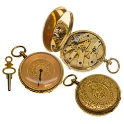 ,UK - England-,36mm Early English Pocket Watch with Key